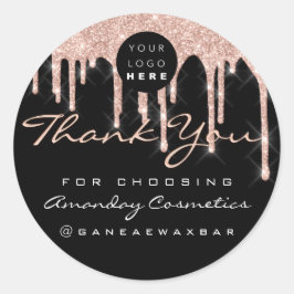 Adesivo Redondo Obrigado Por Escolher As Unidades De Blush De Rosa