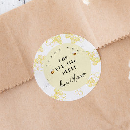 Adesivo Redondo Obrigado por estarem aqui, abelhão