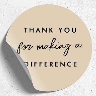 Adesivo Redondo Obrigado por fazer a diferença