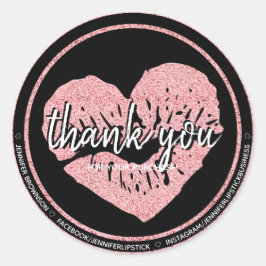 Adesivo Redondo Obrigado por lábios de compra