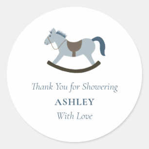 Adesivo Redondo Obrigado por mostrá-la com Chá de fraldas de amor