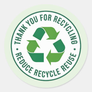 Adesivo Redondo Obrigado por Reciclar