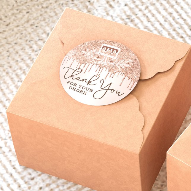 Adesivo Redondo Obrigado Por Seu Pedido De Glitter De Compras (Criador carregado)