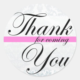 Adesivo Redondo Obrigado por ter vindo a Pink Sticker