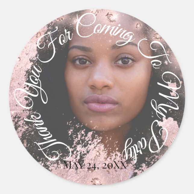 Adesivo Redondo Obrigado Por Ter Vindo Ao Meu Formando De Fotograf (Frente)