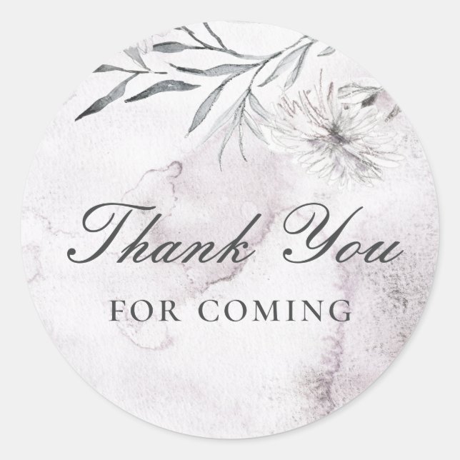 Adesivo Redondo Obrigado por ter vindo. Chá de fraldas empoeirado (Frente)