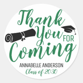 Adesivo Redondo Obrigado Por Ter Vindo O Favor Da Festa de formatu