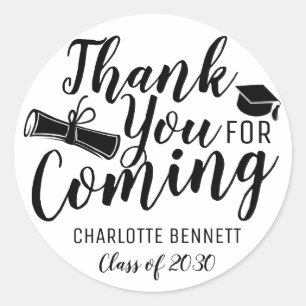 Adesivo Redondo Obrigado Por Ter Vindo O Favor Da Festa de formatu