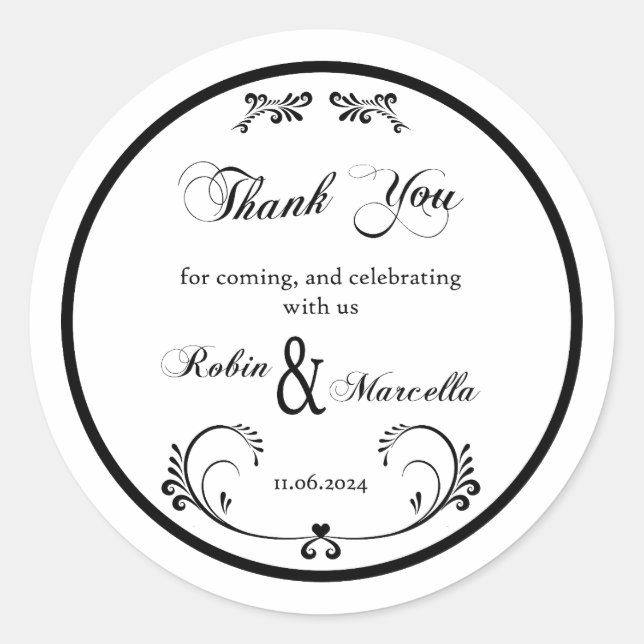 Adesivo Redondo Obrigado por vir (Frente)