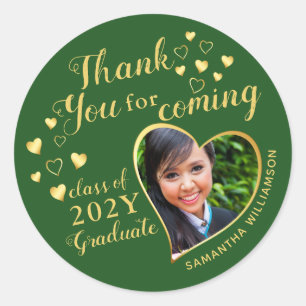 Adesivo Redondo Obrigado por Vir a Favor da Festa de formatura Ver