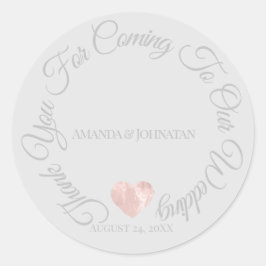 Adesivo Redondo Obrigado Por Vir A Favor Do Casamento Sticker Hear