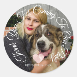 Adesivo Redondo Obrigado Por Vir A Festa Dar Foto Coração