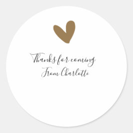 Adesivo Redondo obrigado por vir adicionar nome mensagem de texto 