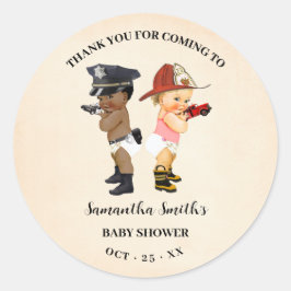 Adesivo Redondo Obrigado por Vir, Chamada de Bebê Pequeno Shower