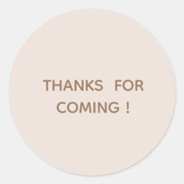 Adesivo Redondo OBRIGADO por VIR ! Minimalista Rosa Cor-de-Rosa Re