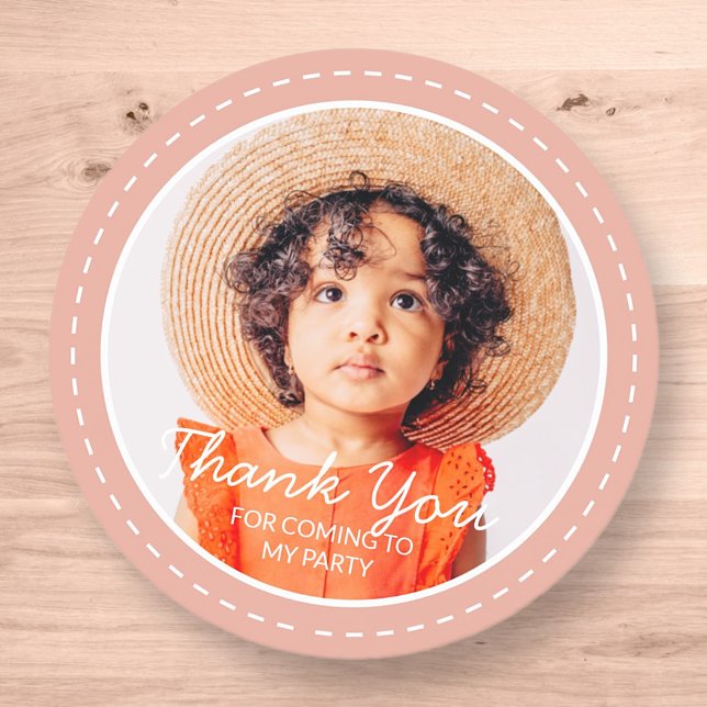 Adesivo Redondo Obrigado por Vir Moderno Pré Custom Foto (Criador carregado)