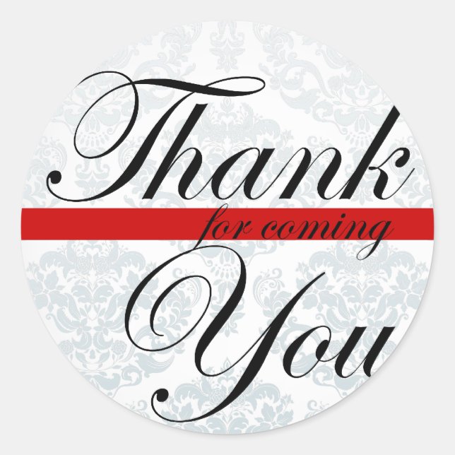 Adesivo Redondo Obrigado por vir o Red Sticker (Frente)