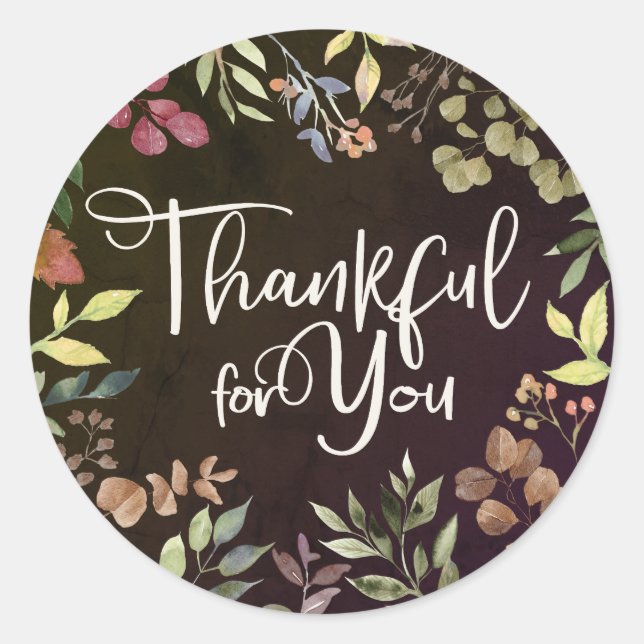 Adesivo Redondo Obrigado Por Você - Ação De Graças (Frente)