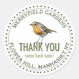 Adesivo Redondo Obrigado Por Voltar Logo