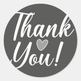 Adesivo Redondo Obrigado Preto