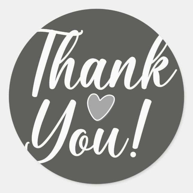 Adesivo Redondo Obrigado Preto (Frente)