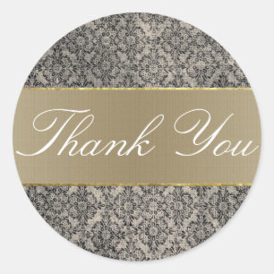 Adesivo Redondo Obrigado preto do laço você etiqueta/selo