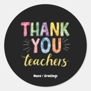 Adesivo Redondo Obrigado Professores e Estudantes - Presente de Gr