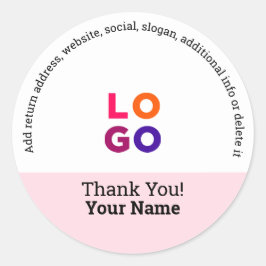 Adesivo Redondo Obrigado! | Promocional para logotipo profissional