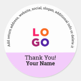 Adesivo Redondo Obrigado! | Promocional para logotipo profissional
