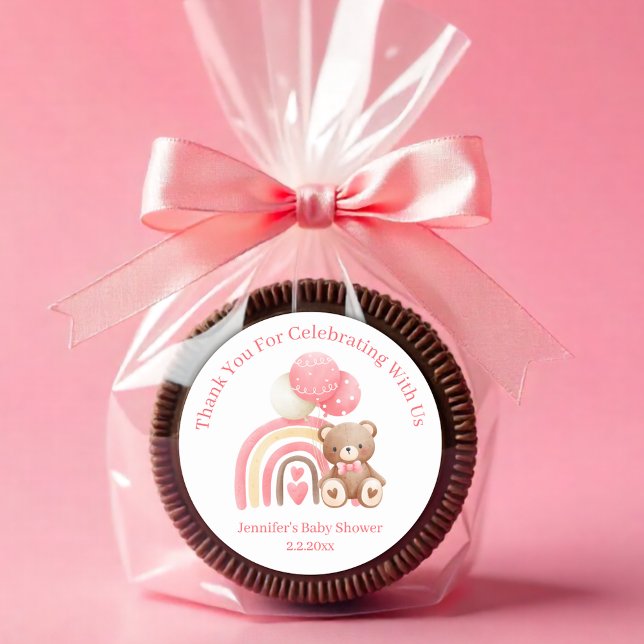 Adesivo Redondo obrigado que possamos esperar muito chá de fraldas (Criador carregado)