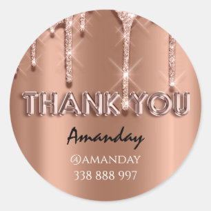 Adesivo Redondo obrigado que você chama Drives Rosa Instagra Coope