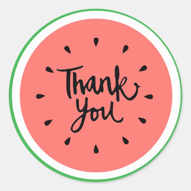 Adesivo Redondo obrigado que você esteja manejando melancia (Frente)