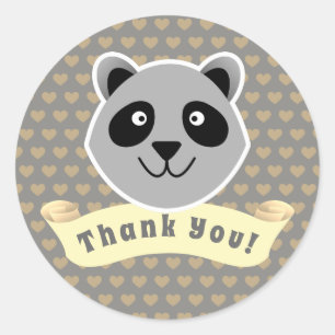 Adesivo Redondo Obrigado Raccoon