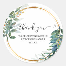 Adesivo Redondo Obrigado Raiyon Vy e flores