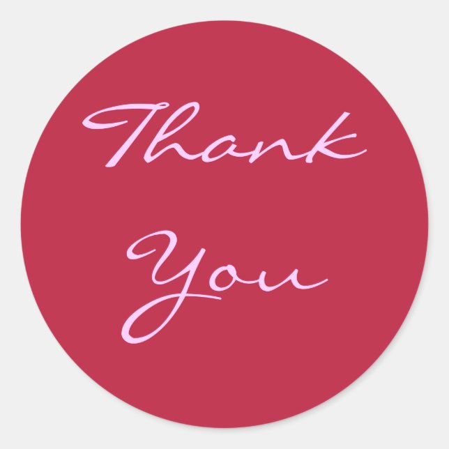 Adesivo Redondo Obrigado Rosa Sticker (Frente)