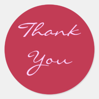 Adesivo Redondo Obrigado Rosa Sticker