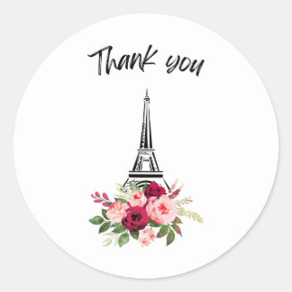 Adesivo Redondo Obrigado rosas de Paris