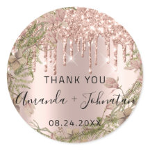 Obrigado Rose Gold Nome Salvar A Data da Coroa de