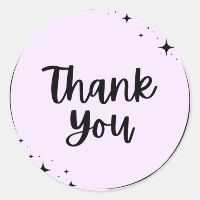 Adesivo Redondo Obrigado, Rótulo (Frente)