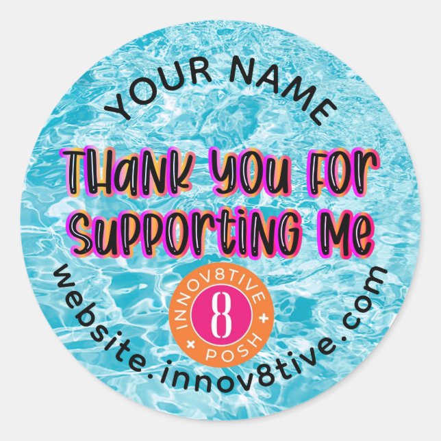 Adesivo Redondo Obrigado Rótulo De Posh Da Versão Final (Frente)