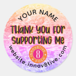 Adesivo Redondo Obrigado Rótulo De Posh Da Versão Final