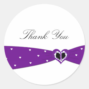 Adesivo Redondo Obrigado roxo da fita você