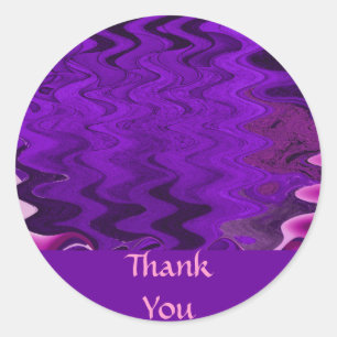 Adesivo Redondo Obrigado roxo você