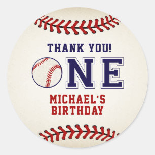 Adesivo Redondo Obrigado rústico do basebol você