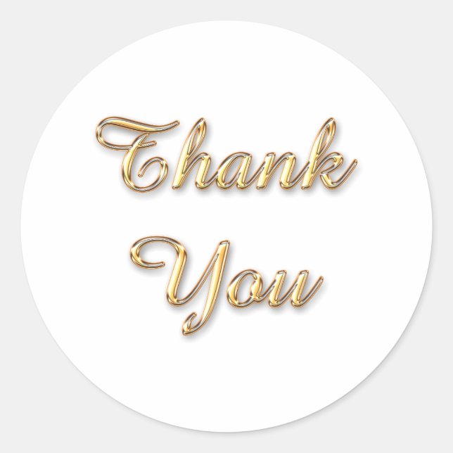 Adesivo Redondo Obrigado - script gold (Frente)