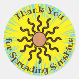 Adesivo Redondo Obrigado, Senhor Voluntário, Apreciação do Sol Sud