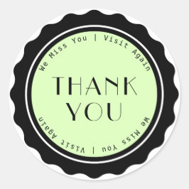 Adesivo Redondo Obrigado, Sentimos Sua Falta.