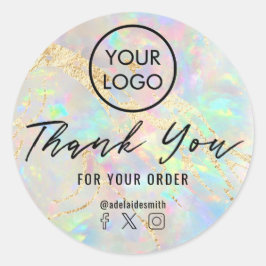 Adesivo Redondo obrigado seu novo opal