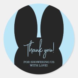 Adesivo Redondo Obrigado simples de chá de fraldas de coelho