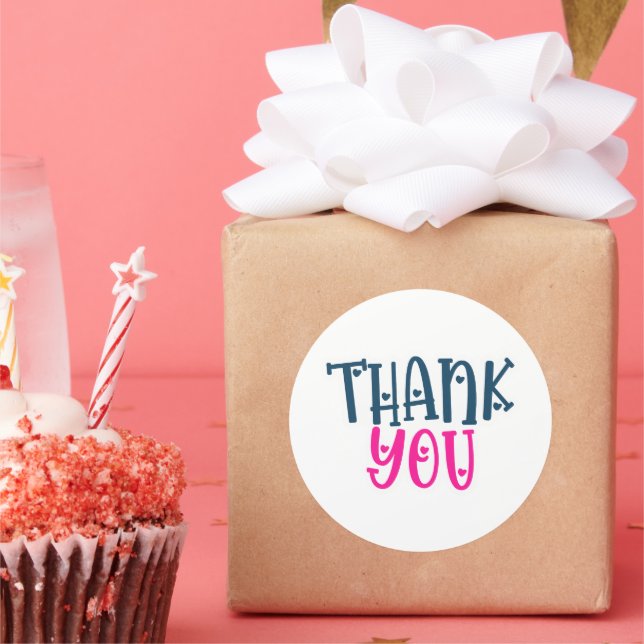 Adesivo Redondo Obrigado - Small Business Sticker (Festa)